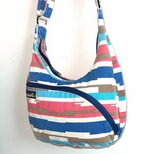 Kavu Multicolor Striped Canvas Hobo Bag